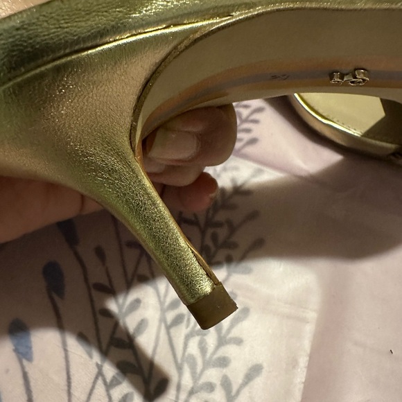 Elle Gold Strappy Heels Sam Edelman - Picture 3 of 5